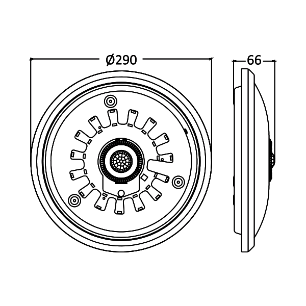 Deckenlampe Braytron mit Sensor Ip20 15w =1100 Lumen