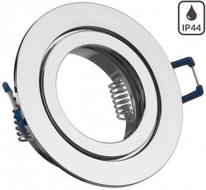 Einbaustrahler Alu Chrom Optik mit Klickverschluß Edel Feuchtraum Kaltweiß/Warmweiß 70 SMD