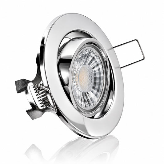 LED Einbaustrahler GU10 – Metall Chrom, rund, schwenkbar