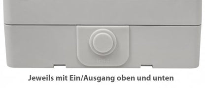 Feuchtraum Doppel-Steckdose McPower Taff 250V~/16A IP44 AP grau