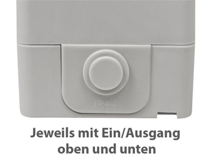 Feuchtraum Steckdose McPower Taff 250V~/16A IP44 AP grau