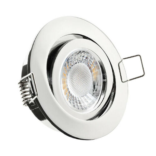 Einbaurahmen Chrom Rund Klickverschluss/Bajonett Flat LED Dimmbar