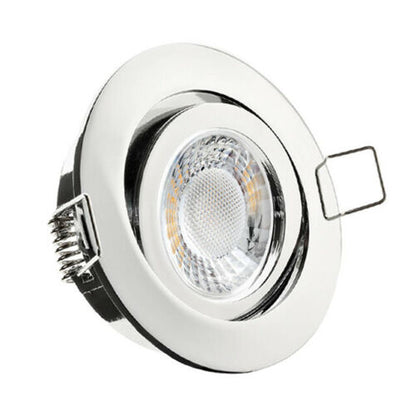 Einbaurahmen Chrom Rund Klickverschluss/Bajonett Flat LED Dimmbar