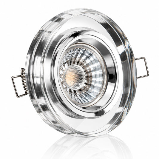 LED Einbaustrahler GU10 5W – Glas Klar, rund, 230V