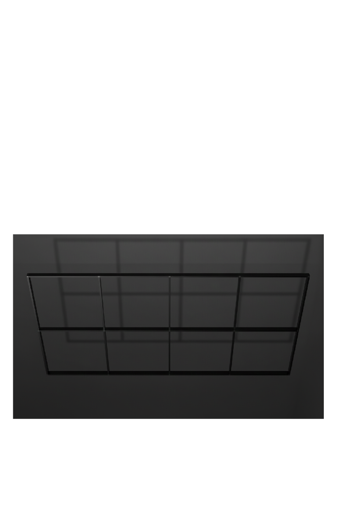 Aluminium Rahmen für LED Hexagon 14 Waben – Schwarz Deckenrahmen.