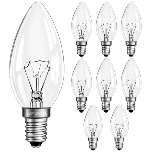 Kerzen-Glühbirnen E14 40 W & 25 W – Klar, Dimmbar, Hochwertiges Licht 10STK