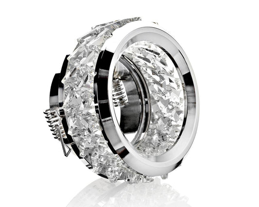 Einbaurahmen aus Glas -Rund Spannring Chrom 