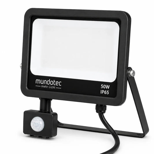 LED Flutlichtstrahler mit Bewegungsmelder 30W/40W/50W – CCT 3000K/4000K/6500K, IP65 Außenstrahler.