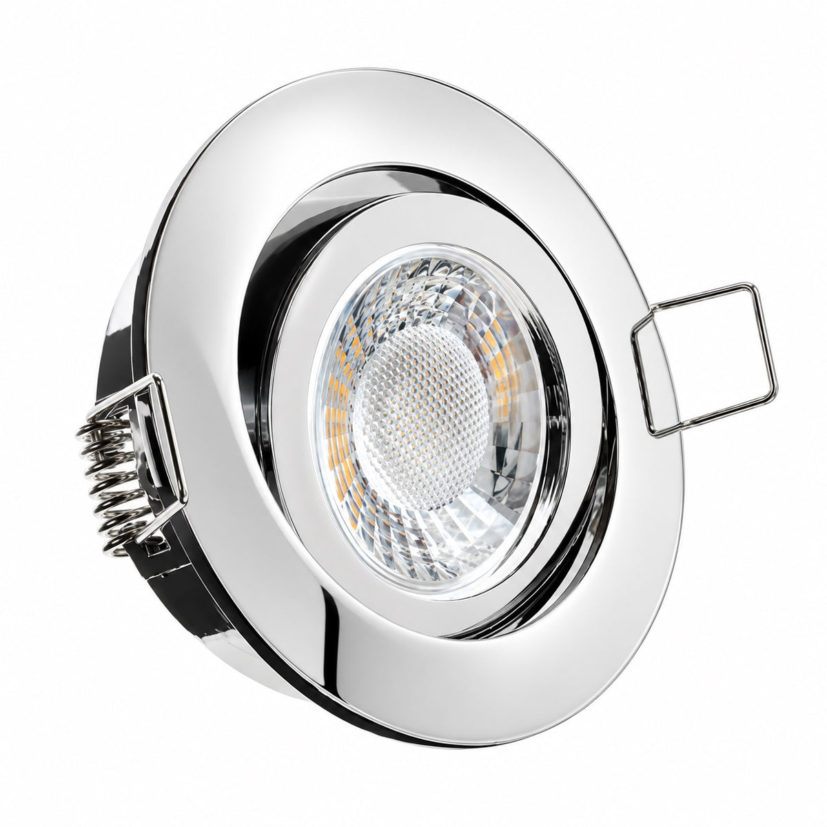 LED Einbaustrahler 5W dimmbar – Einbaurahmen Chrom Rund