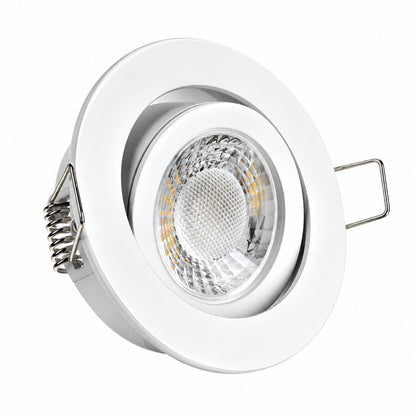 LED Einbaustrahler GU10 5W – Aluminium Weiß matt, schwenkbar, 230V