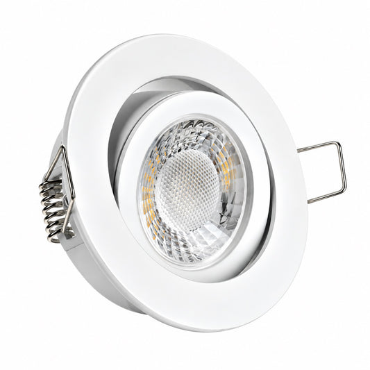 LED Einbaustrahler GU10 5W – Aluminium Weiß matt, schwenkbar, 230V