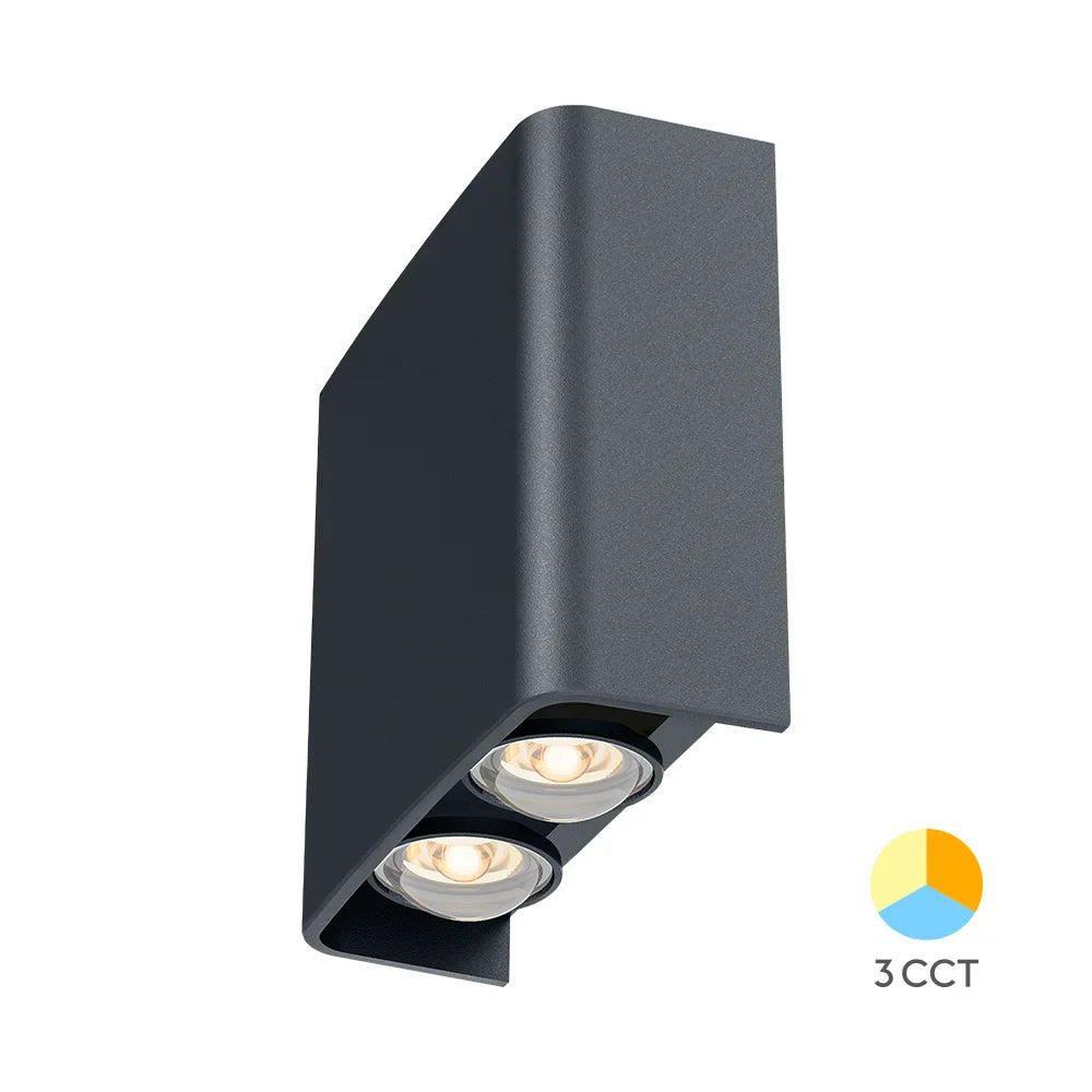 LED-Außenwandleuchte Weiß & Schwarz – Up & Down Effekt, CCT 3in1