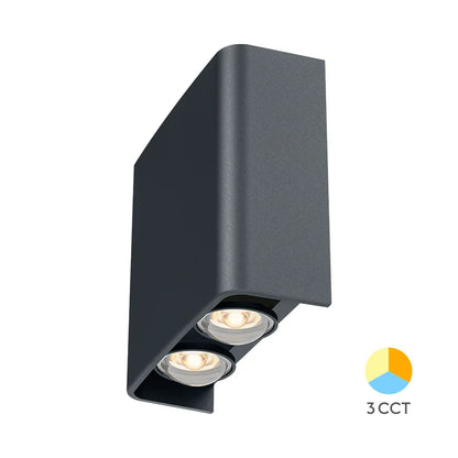 LED-Außenwandleuchte Weiß & Schwarz – Up & Down Effekt, CCT 3in1