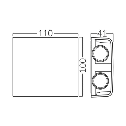LED-Außenwandleuchte Weiß & Schwarz – Up & Down Effekt, CCT 3in1