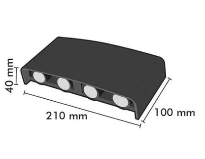 LED Außenwandleuchte 8W – Weiß & Schwarz, Up & Down, CCT 3-in-1