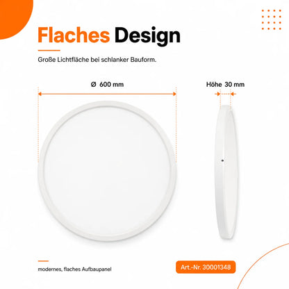 LED-Deckenleuchte rund 50 W Up &amp; Down – 6000 Lumen, Fernbedienung, 2700–6500 K, Ø 50 cm.
