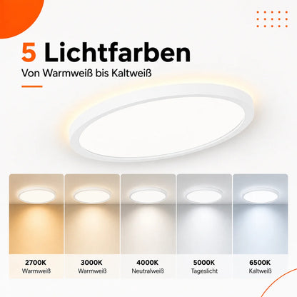 LED-Deckenleuchte rund 50 W Up &amp; Down – 6000 Lumen, Fernbedienung, 2700–6500 K, Ø 50 cm.