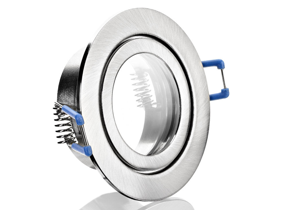 Einbaustrahler Alu Edelstahl Optik mit Klickverschluß Edel Feuchtraum Kaltweiß/Warmweiß