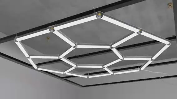 PRO LED Hexagon 14 Waben Set 672W Kaltweiß (6500K) – 80.640 Lumen 230V 8-Eck LED Deckenleuchte.