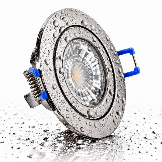 LED Einbaustrahler Flat 5W – Edelstahl, IP44 Feuchtraum, Klickverschluss