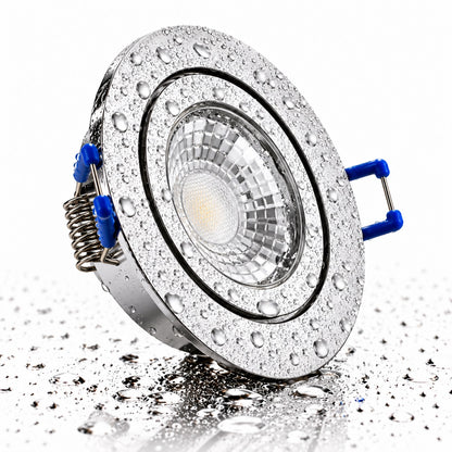 LED Einbaustrahler Flat 5W –Chrom Aluminium, IP44 Feuchtraum, Klickverschluss