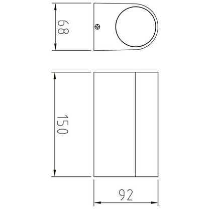LED UpDown Wandleuchte Weiß – 2x GU10, 5W, Spritzwassergeschützt, 360 Lumen