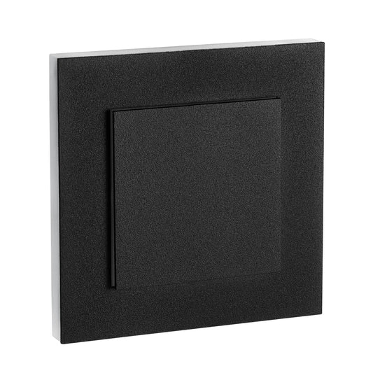 LED Treppenbeleuchtung 230V – Eckige Wandeinbauleuchte 3D in Anthrazit