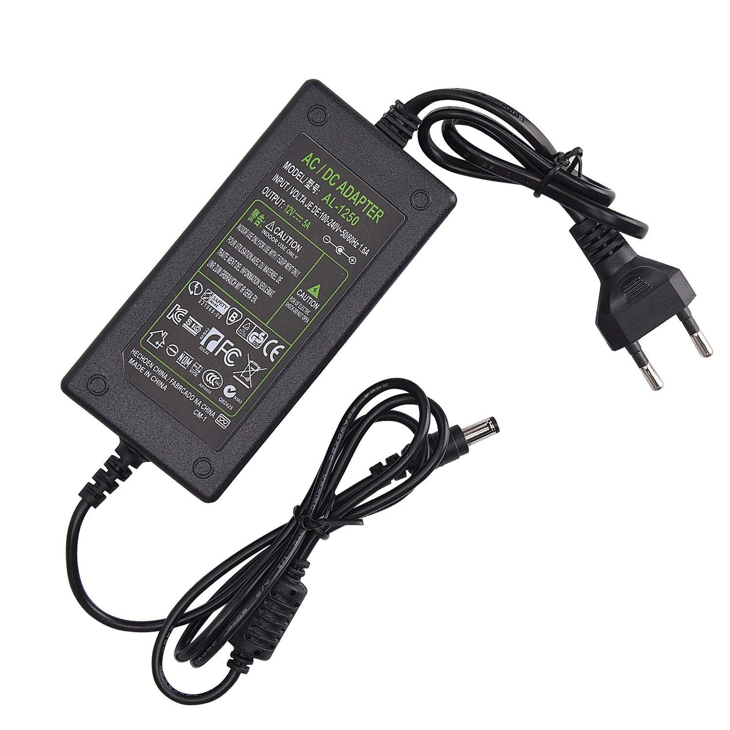 12V 5A Netzteil Adapter, AC 100-240V bis DC 12 Volt 5 Amp 60W Stromversorgung für LED Lichtstreifen